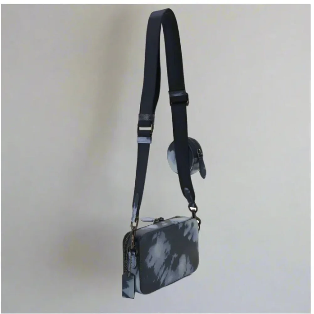 Coach Charter Tie Dye Slim Crossbody Blue Leather Sling Bag CU208 - Picture 8 of 12